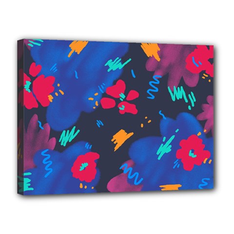 Patterns Rosebuds Canvas 16  X 12  (stretched) by Salman4z