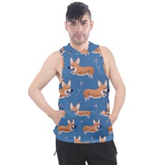 Corgi Patterns Men s Sleeveless Hoodie by Salman4z
