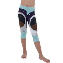 Astronaut Space Astronomy Universe Kids  Lightweight Velour Capri Leggings  by Salman4z