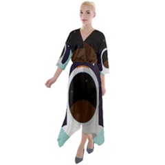 Astronaut Space Astronomy Universe Quarter Sleeve Wrap Front Maxi Dress by Salman4z