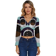 Astronaut Space Astronomy Universe Long Sleeve V-neck Top by Salman4z