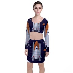 Rocket Space Universe Spaceship Top And Skirt Sets by Salman4z