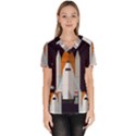 Rocket Space Universe Spaceship Women s V-Neck Scrub Top View1