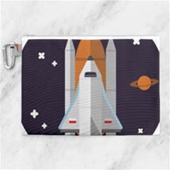 Rocket Space Universe Spaceship Canvas Cosmetic Bag (xl) by Salman4z