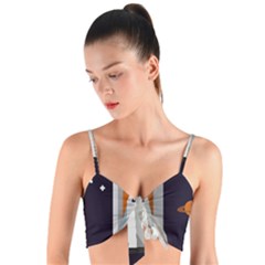 Rocket Space Universe Spaceship Woven Tie Front Bralet by Salman4z