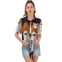 Rocket Space Universe Spaceship Tie Front Shirt  View1