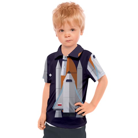 Rocket Space Universe Spaceship Kids  Polo Tee by Salman4z