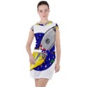 Rocket Ship Launch Vehicle Moon Drawstring Hooded Dress View1