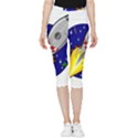 Rocket Ship Launch Vehicle Moon Inside Out Lightweight Velour Capri Leggings  View1