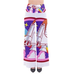 Badge Patch Pink Rainbow Rocket So Vintage Palazzo Pants by Salman4z