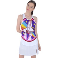 Badge Patch Pink Rainbow Rocket Racer Back Mesh Tank Top by Salman4z