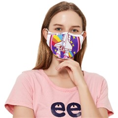 Badge Patch Pink Rainbow Rocket Fitted Cloth Face Mask (adult) by Salman4z
