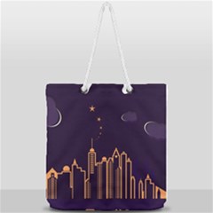 Skyscraper Town Urban Towers Full Print Rope Handle Tote (large) by Salman4z