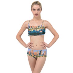 City Buildings Urban Dawn Layered Top Bikini Set by Salman4z