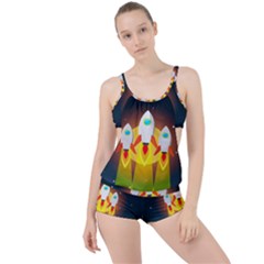 Rocket Take Off Missiles Cosmos Boyleg Tankini Set  by Salman4z