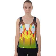 Rocket Take Off Missiles Cosmos Velvet Tank Top by Salman4z