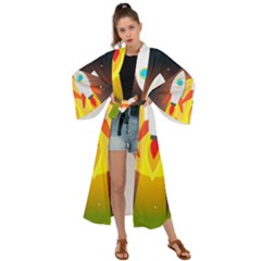 Rocket Take Off Missiles Cosmos Maxi Kimono by Salman4z