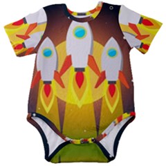 Rocket Take Off Missiles Cosmos Baby Short Sleeve Bodysuit by Salman4z