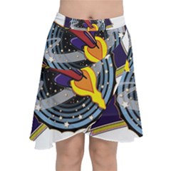 Rocket Space Clipart Illustrator Chiffon Wrap Front Skirt by Salman4z