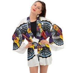 Rocket Space Clipart Illustrator Long Sleeve Kimono by Salman4z