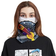 Rocket Space Clipart Illustrator Face Covering Bandana (two Sides) by Salman4z