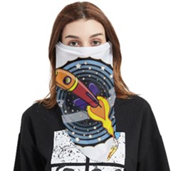 Rocket Space Clipart Illustrator Face Covering Bandana (triangle) by Salman4z