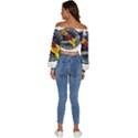 Rocket Space Clipart Illustrator Long Sleeve Crinkled Weave Crop Top View4