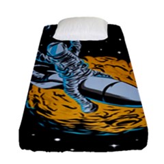 Astronaut Planet Space Science Fitted Sheet (single Size) by Salman4z
