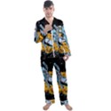 Astronaut Planet Space Science Men s Long Sleeve Satin Pajamas Set View1