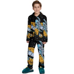 Astronaut Planet Space Science Kids  Long Sleeve Velvet Pajamas Set by Salman4z