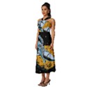 Astronaut Planet Space Science Sleeveless Cross Front Cocktail Midi Chiffon Dress View2