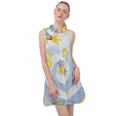 Science Fiction Outer Space Sleeveless Shirt Dress by Salman4z
