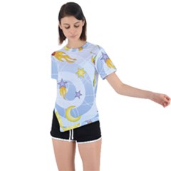 Science Fiction Outer Space Asymmetrical Short Sleeve Sports Tee by Salman4z