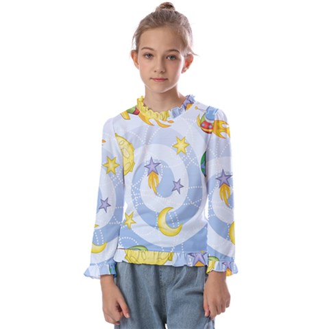 Science Fiction Outer Space Kids  Frill Detail Tee by Salman4z