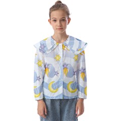 Science Fiction Outer Space Kids  Peter Pan Collar Blouse by Salman4z