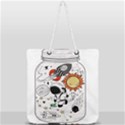 Astronaut Drawing Planet Full Print Rope Handle Tote (Large) View1