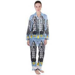 Rocket Shuttle Spaceship Science Women s Long Sleeve Satin Pajamas Set	 by Salman4z