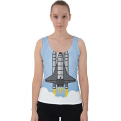 Rocket Shuttle Spaceship Science Velvet Tank Top by Salman4z
