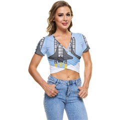 Rocket Shuttle Spaceship Science Short Sleeve Foldover Tee by Salman4z
