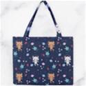 Cute Astronaut Cat With Star Galaxy Elements Seamless Pattern Mini Tote Bag View1