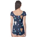Cute Astronaut Cat With Star Galaxy Elements Seamless Pattern Boyleg Leotard  View2