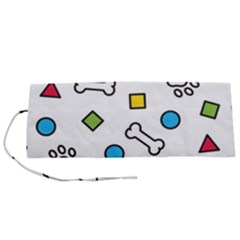 Dog Paw Seamless Pattern Footprint Bone Roll Up Canvas Pencil Holder (s) by Salman4z
