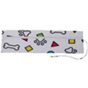 Dog Paw Seamless Pattern Footprint Bone Roll Up Canvas Pencil Holder (L) View2