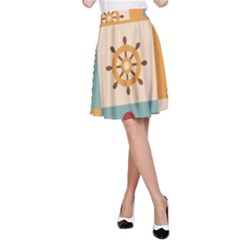 Nautical Elements Collection A-line Skirt by Salman4z