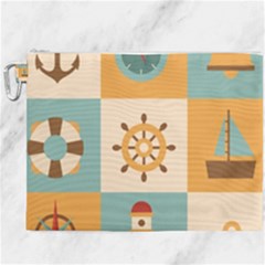 Nautical Elements Collection Canvas Cosmetic Bag (xxxl) by Salman4z
