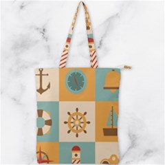 Nautical Elements Collection Double Zip Up Tote Bag by Salman4z