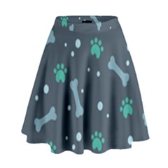 Bons Foot Prints Pattern Background High Waist Skirt by Salman4z
