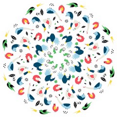 Vector Set Isolates With Cute Birds Scandinavian Style Hook Handle Umbrellas (medium) by Salman4z