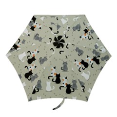 Cute Cat Seamless Pattern Mini Folding Umbrellas by Salman4z