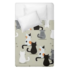 Cute Cat Seamless Pattern Duvet Cover Double Side (single Size) by Salman4z